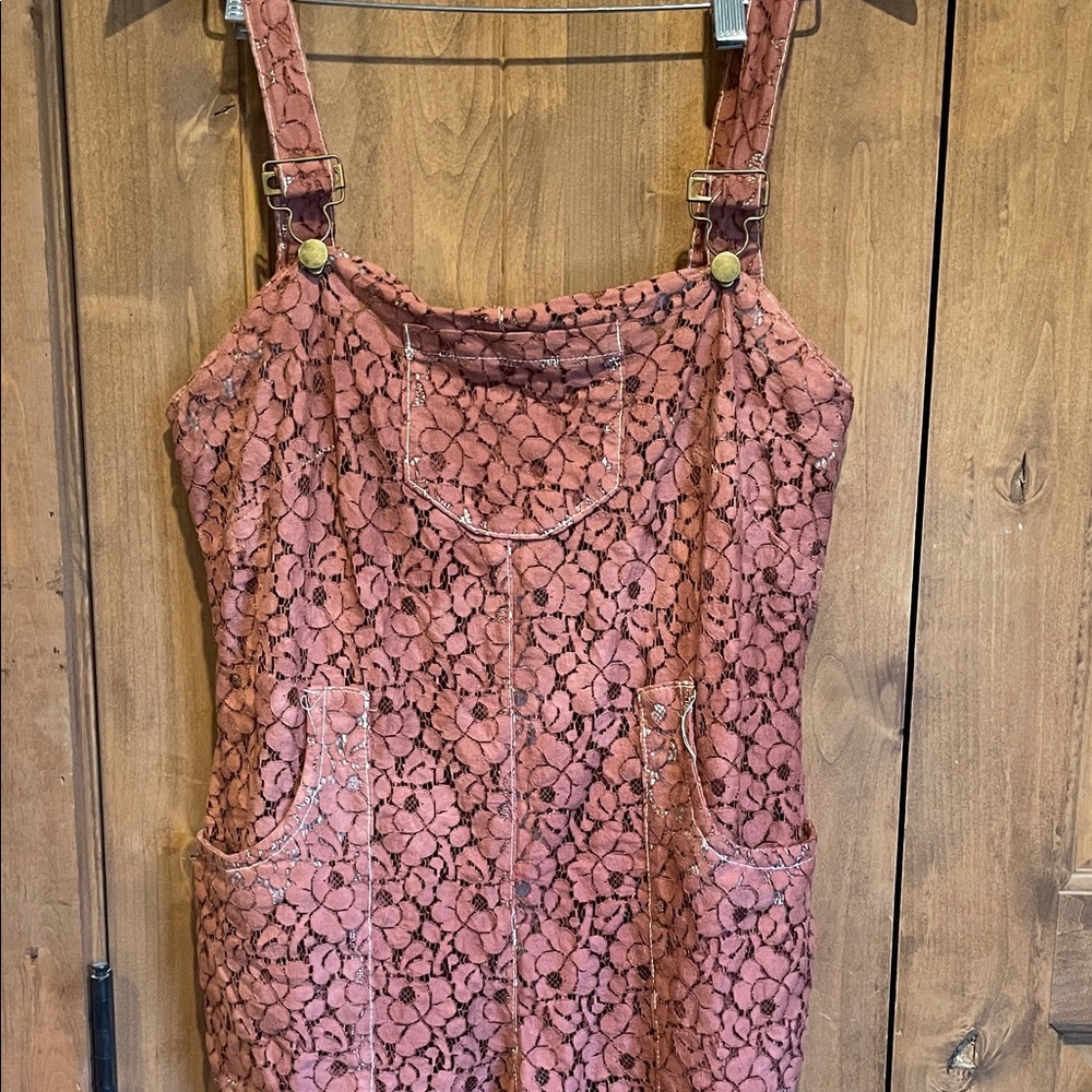 RevivAll floral lace overalls